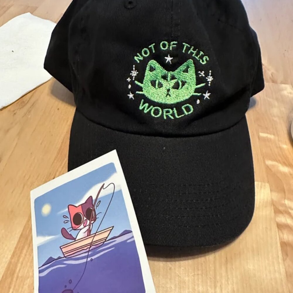 Alien Cat Embroidered Hat
